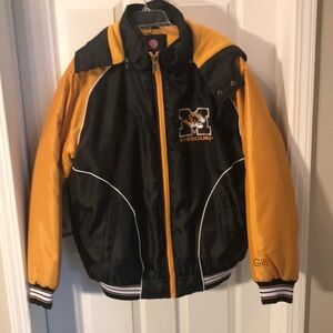 Missouri mens size XL black and yellow heavyweight winter hooded jacket